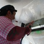 埼玉県三郷市のエアコンクリーニング、高圧洗浄