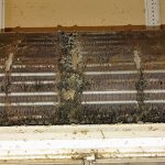 お掃除機能付きエアコン、洗浄前