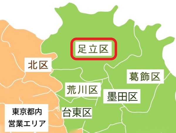 東京都足立区の地図