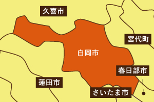 白岡市の地図