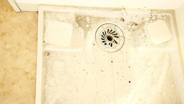八潮市で空室クリーニング、洗面所の洗濯パン、洗浄前【お掃除どんちゃん】